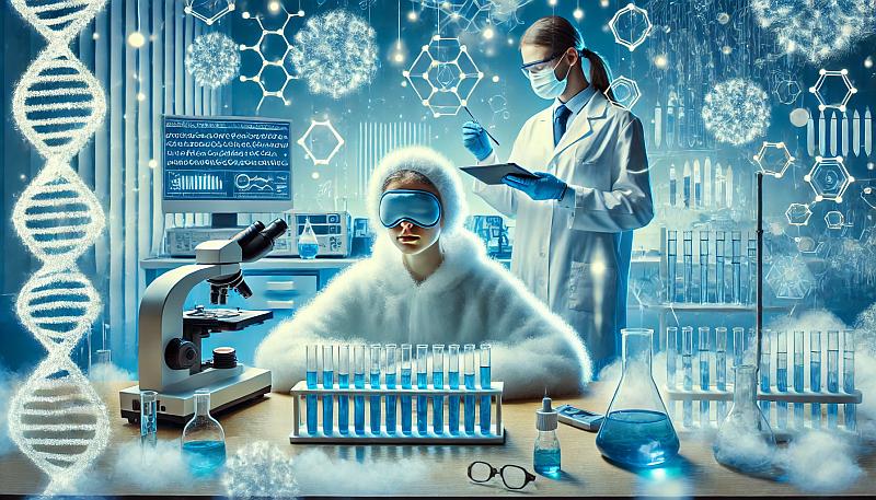 Naukowcy w nowoczesnym laboratorium używają sprzętu do testów genetycznych, badając rolę genetyki w regulacji snu